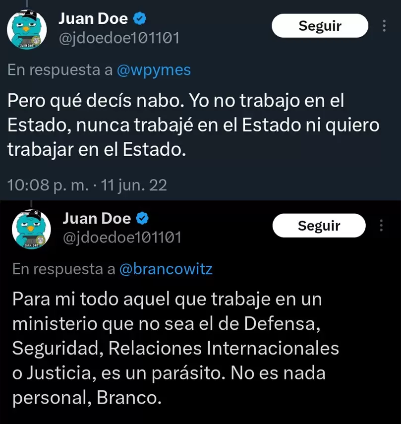 Juan Doe defenestrando al Estado