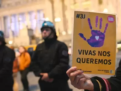 Uno de los carteles de la manifestacin de Ni Una Menos 2024