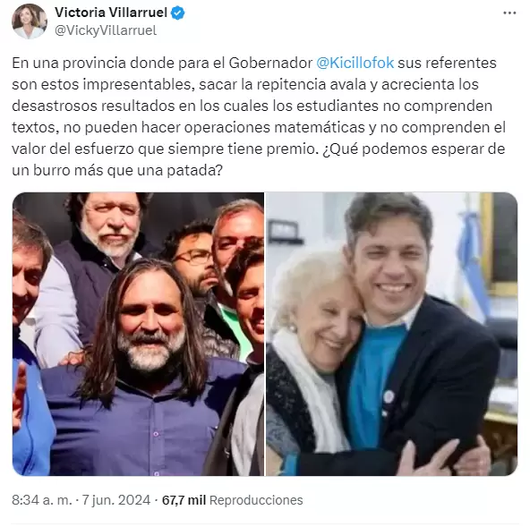 Villarruel apunt contra el gobernador bonaerense