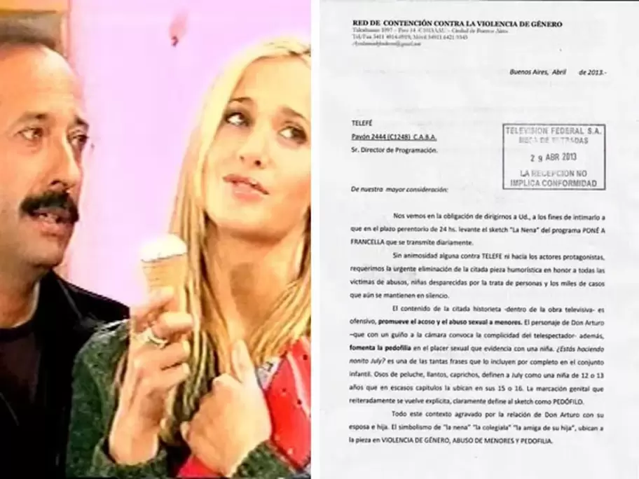 La carta documento a Telefe