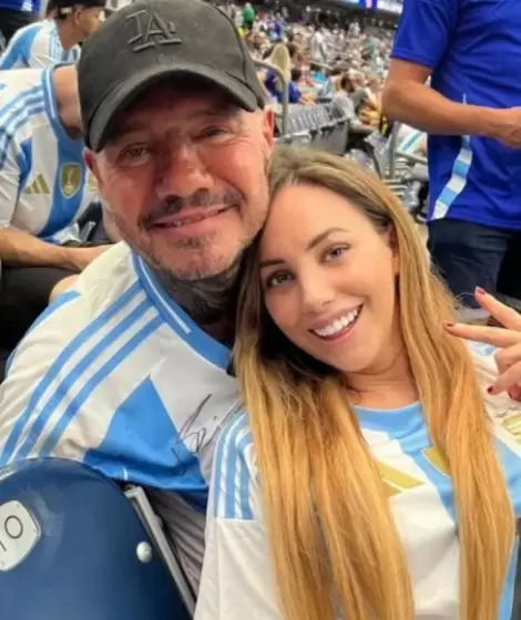 Marcelo Tinelli junto a Eugenia Schlatter viendo a La Scaloneta en la Copa Amrica 2024 de Estados Unidos.