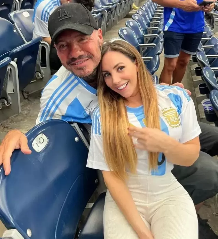 Marcelo Tinelli junto a Eugenia Schlatter durante la Copa Amrica 2024 de Estados Unidos.