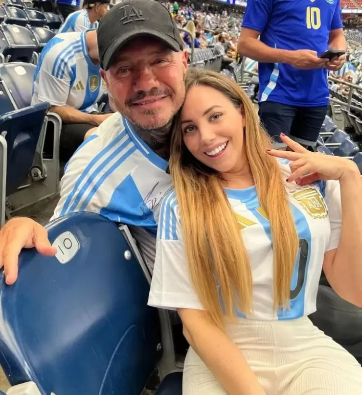 Marcelo Tinelli junto a Eugenia Schlatter durante la Copa Amrica 2024 de Estados Unidos.