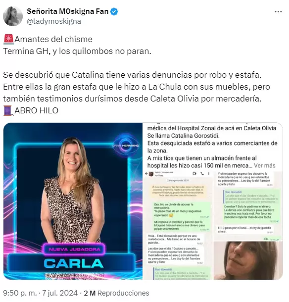 Una de las cuentas fandom que va contra Cata