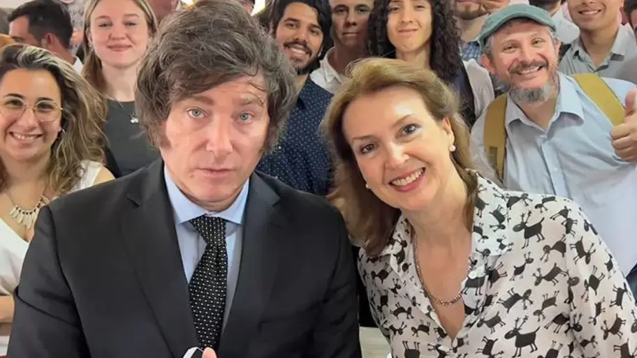 Diana Mondino con Javier Milei