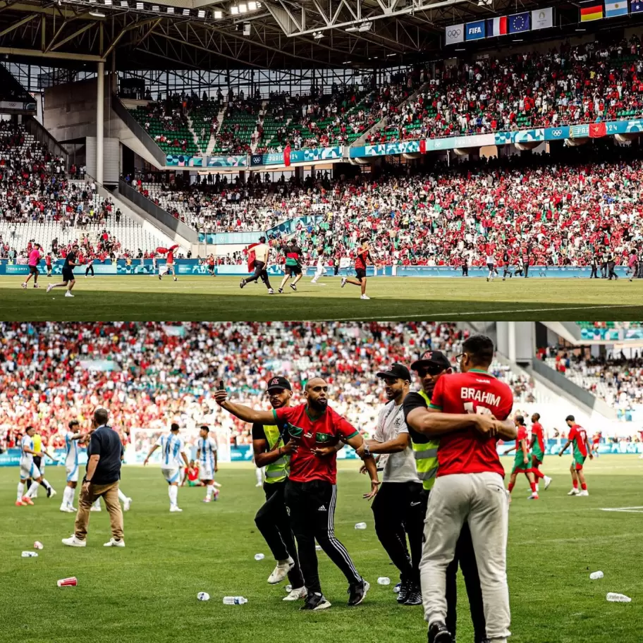 Hinchas marroques impidieron que el partido se siga jugando