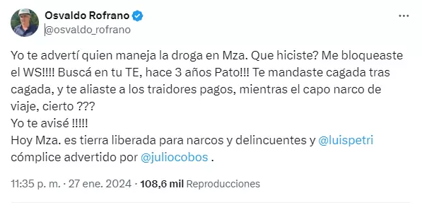 Apuntó contra Patricia Bullrich