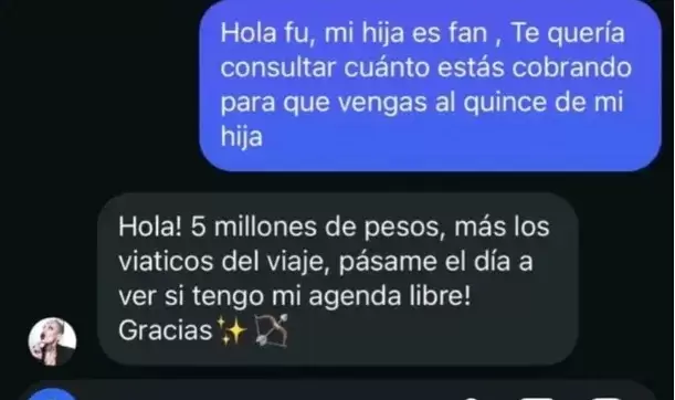 Juliana "Furia" Scaglione niega que este mensaje sea verdad