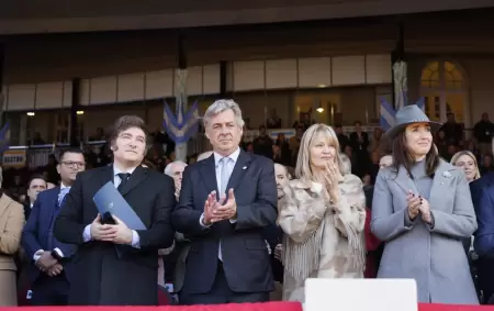 Javier Milei y Victoria Villarruel en La Rural