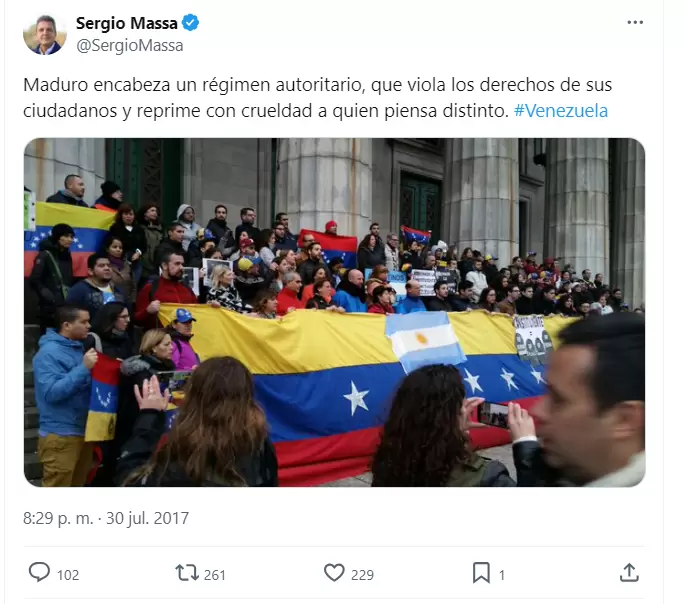 Massa ya se pronunciaba en contra del gobierno de Nicols Maduro