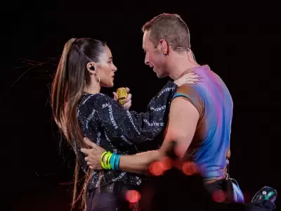 Tini Stoessel y Chris Martin, cuando compartieron escenario en 2022.