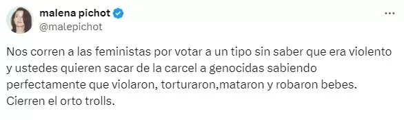 Las palabras de Malena Pichot sobre la denuncia de Fabiola Yez contra Alberto Fernndez.