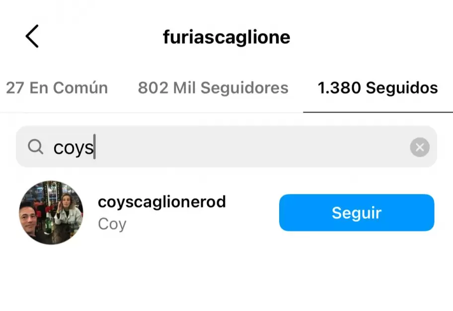 Furia volvi a seguir a su hermana Coy en Instagram