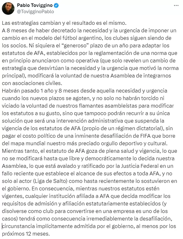 El tesorero de la AFA sali a responderle al ministro de Justicia