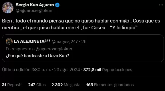 Kun Agero respondi las crticas de Twitter