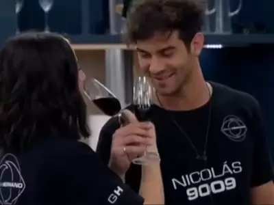 Nicols Grosman y Luca Maidana cuando estaban en Gran Hermano. Ella entr a hacer campaa por l.