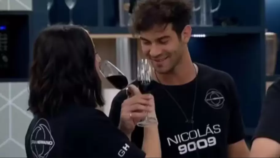 Nicols Grosman y Luca Maidana cuando estaban en Gran Hermano. Ella entr a hacer campaa por l.