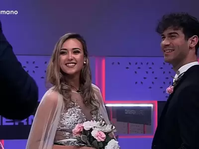 Florencia Regidor y Nicols Grosman en aquel casamiento dentro de la casa de Gran Hermano.