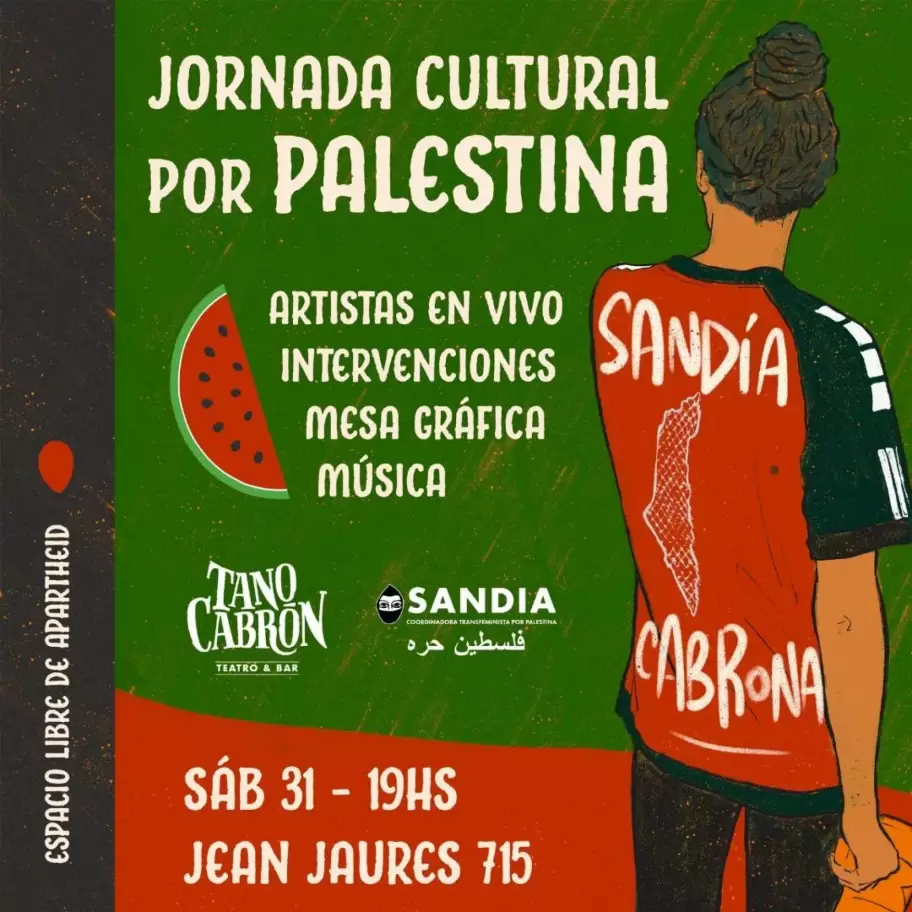 Jornada Cultural por palestina el sbado 31 desde las 19 horas