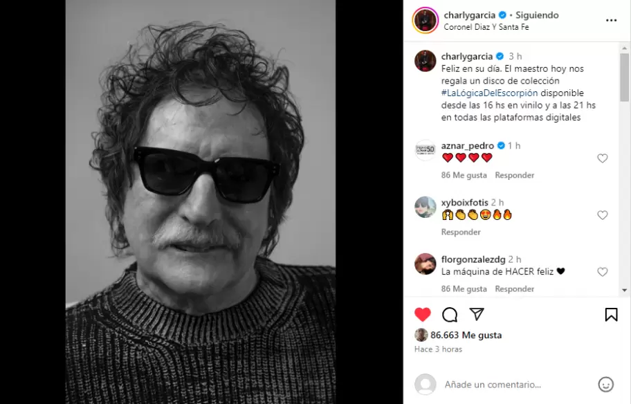 Comunicado oficial desde las redes de Charly Garca