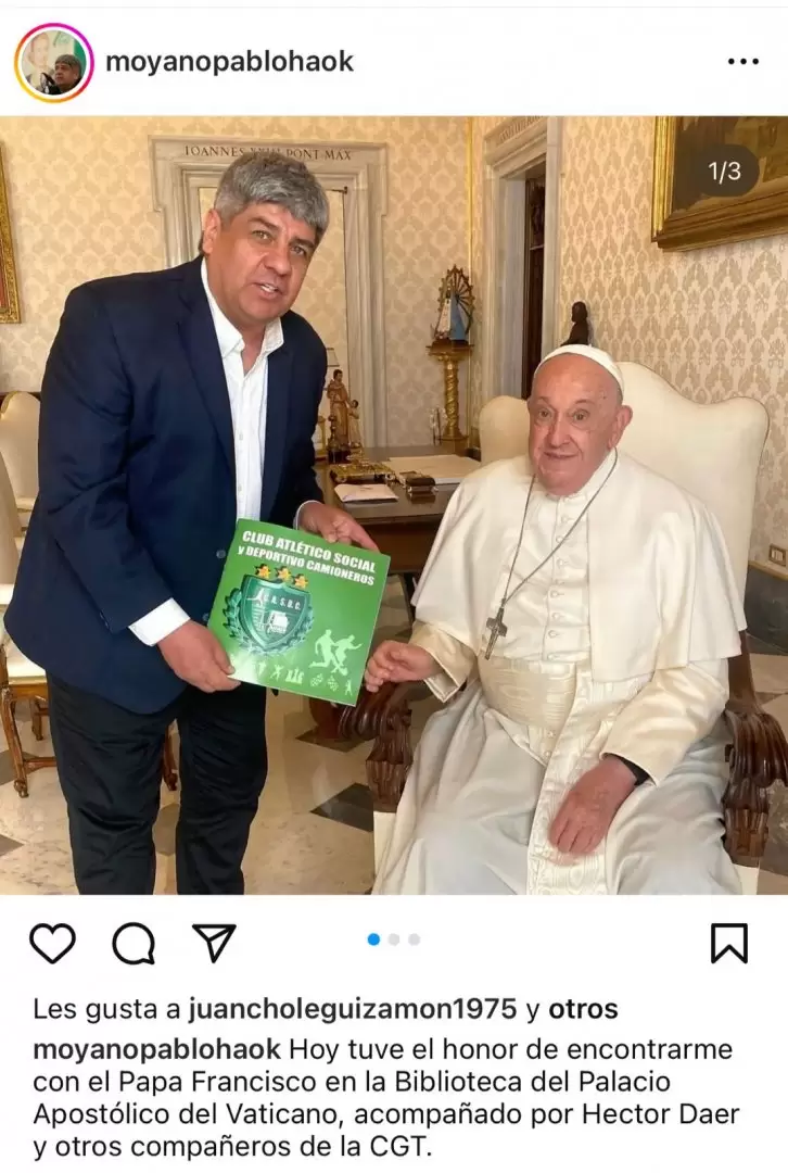 Posteo de Pablo Mayano tras la visita al Papa Francisco