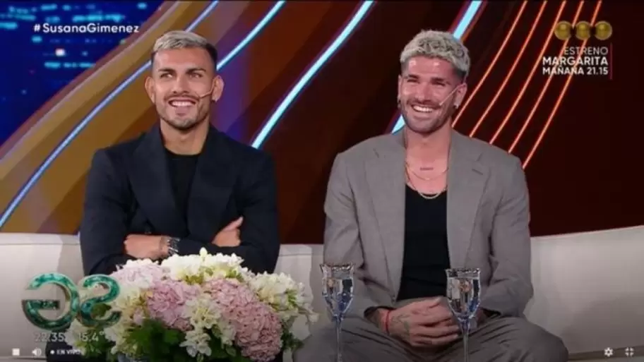 Leandro Paredes y Rodrigo De Paul estuvieron presentes en el regreso a la televisin de Susana Gimnez