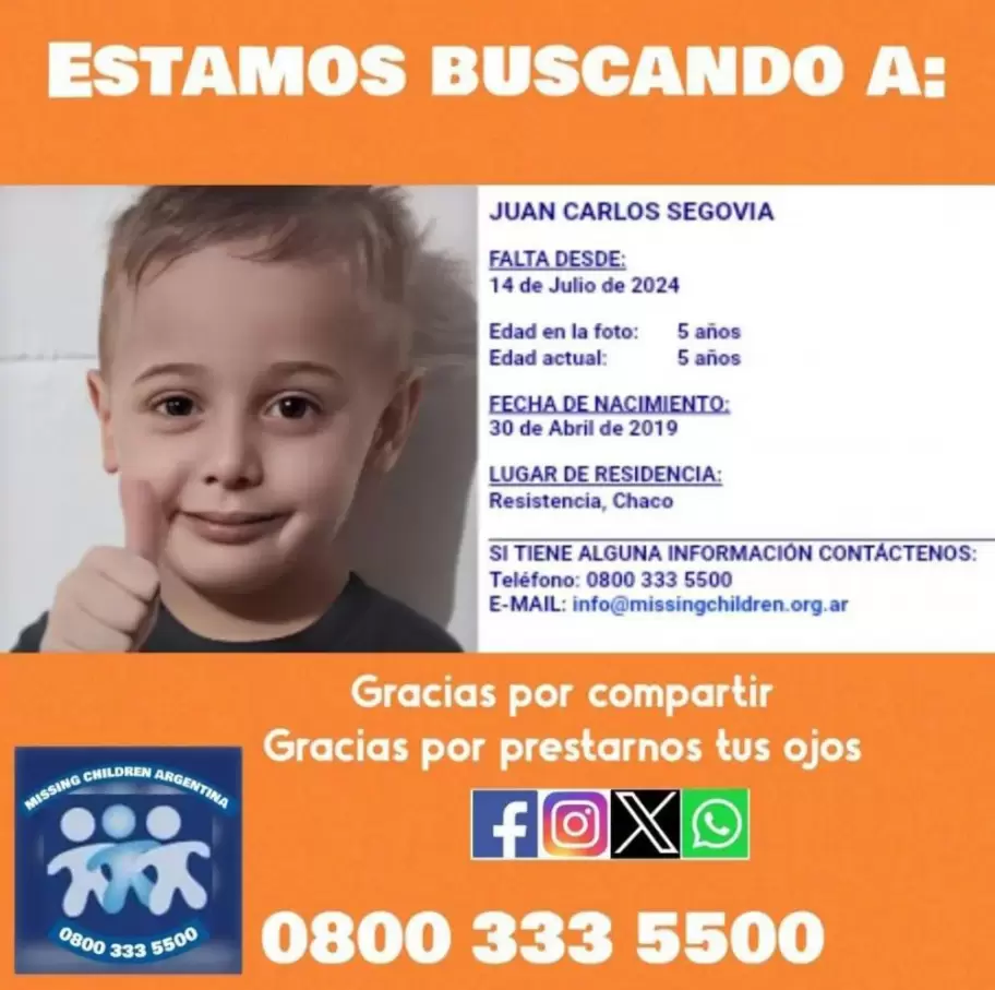 La organizacin Missing Children Argentina gener un alerta nacional