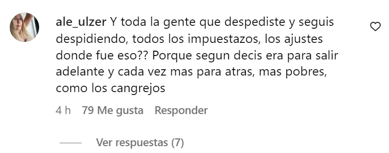 Los comentarios en las redes de Milei, despus del mano a mano con Susana