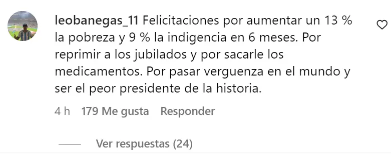 Los comentarios en las redes de Milei, despus del mano a mano con Susana