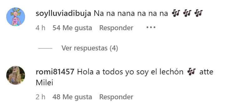 Los comentarios en las redes de Milei, despus del mano a mano con Susana