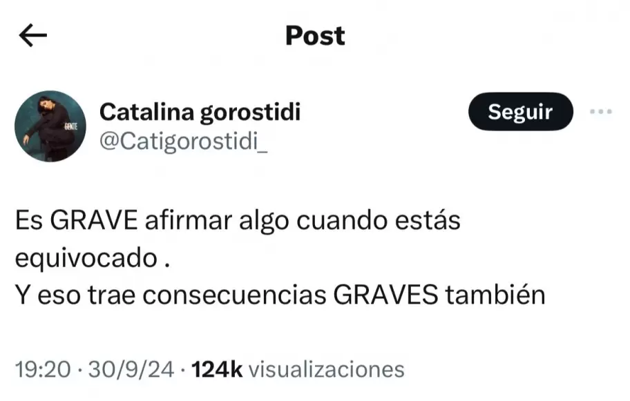 Cata Gorostidi sali a responder ante las acusaciones de Flor Cabrera