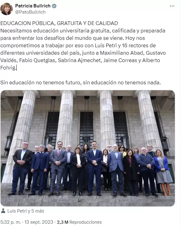 Patricia Bullrich cuando luchaba por una educacin gratuita, pblica y de calidad