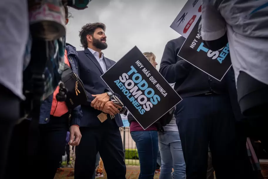 Trabajadores aeronuticos se manifestaron en contra de la privatizacin