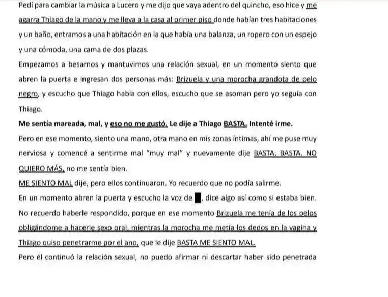 La vctima denunci que fue abusada sexualmente en una fiesta realizada en una casa alquilada por Lucero.