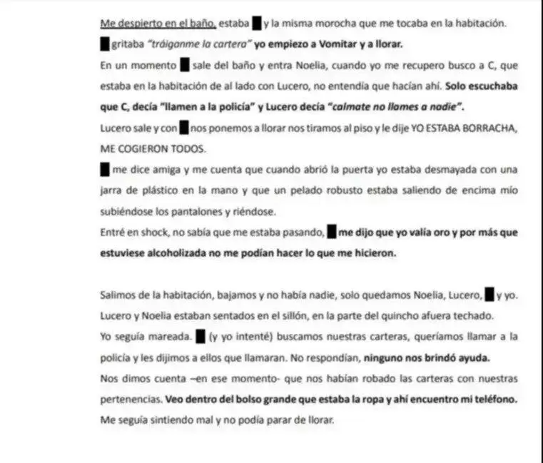 La vctima denunci que fue abusada sexualmente en una fiesta realizada en una casa alquilada por Lucero.