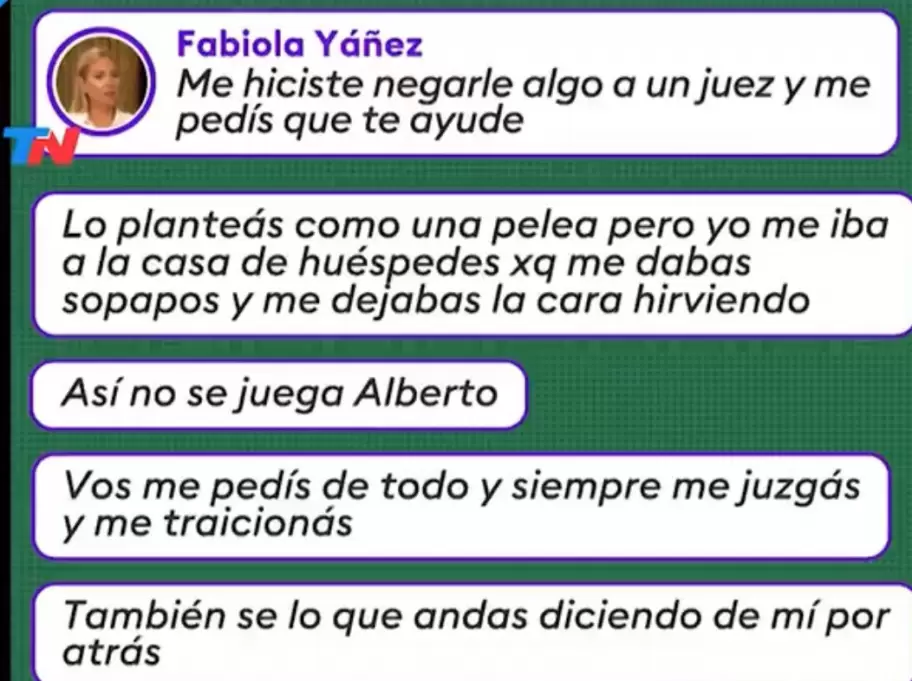 Los nuevos chats que se filtraron entre Yaez y Fernndez