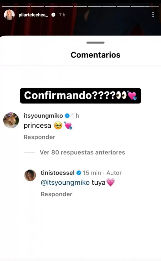 El intercambio de mensajes que despert rumores de noviazgo entre Tini Stoessel y Ypung Miko