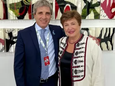 La foto del encuentro de 2024 entre Luis Caputo y Kristalina Georgieva.