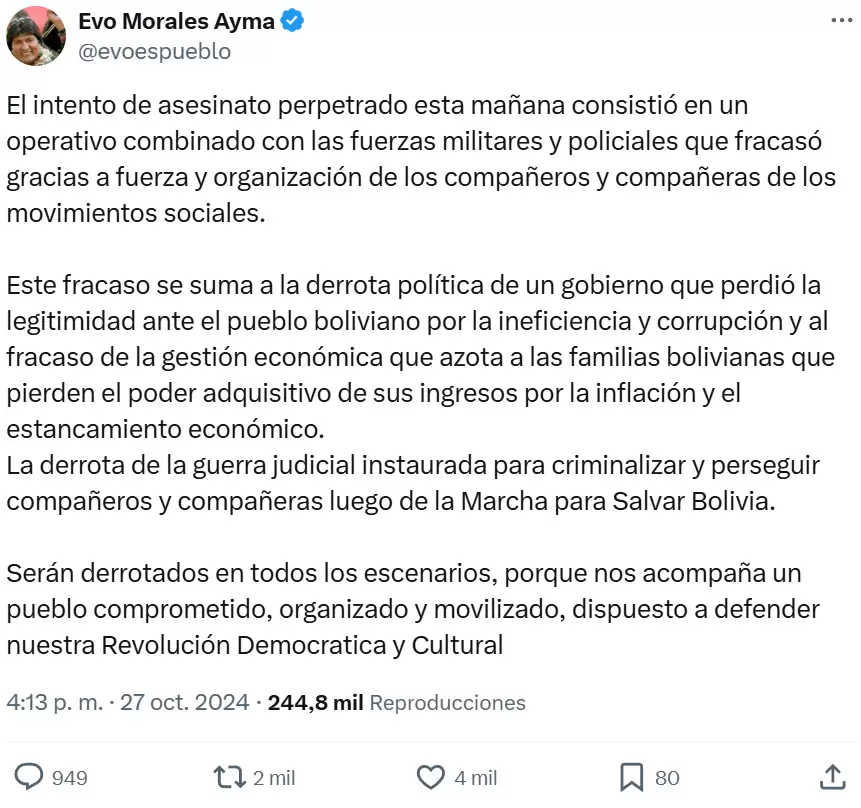 Evo Morales y el anlisis poltico alrededor del atentado que sufri y la actualidad del gobierno de Luis Arce.