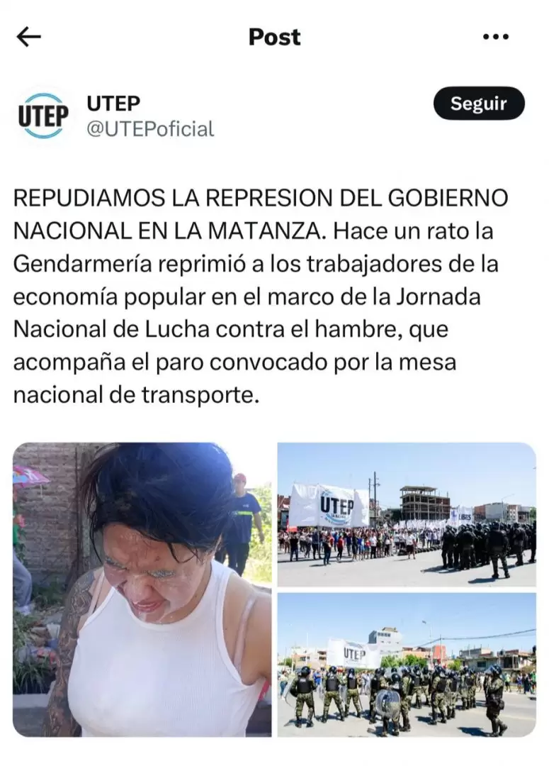 Comunicado en redes sociales de UTEP