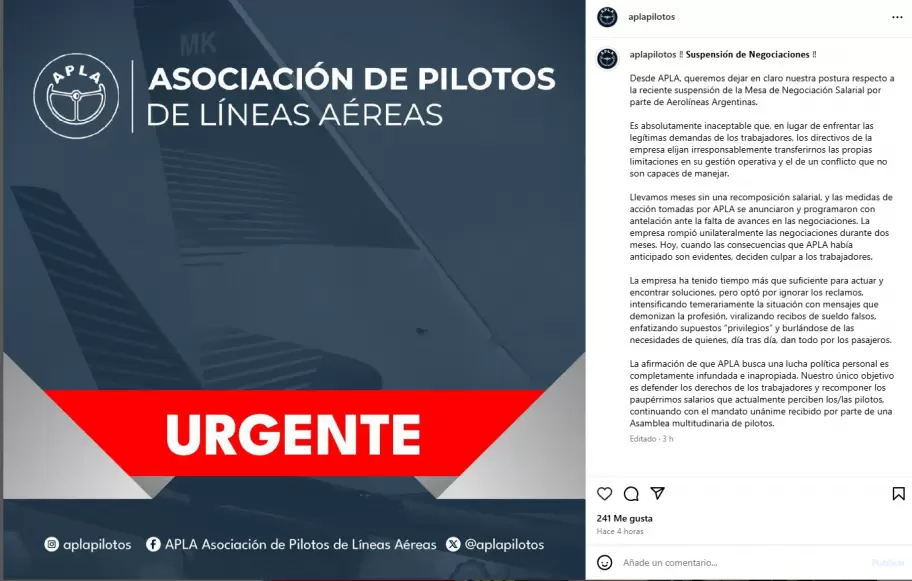 Comunicado de APLA