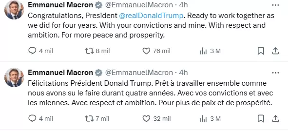 El mensaje de Emmanuel Macron