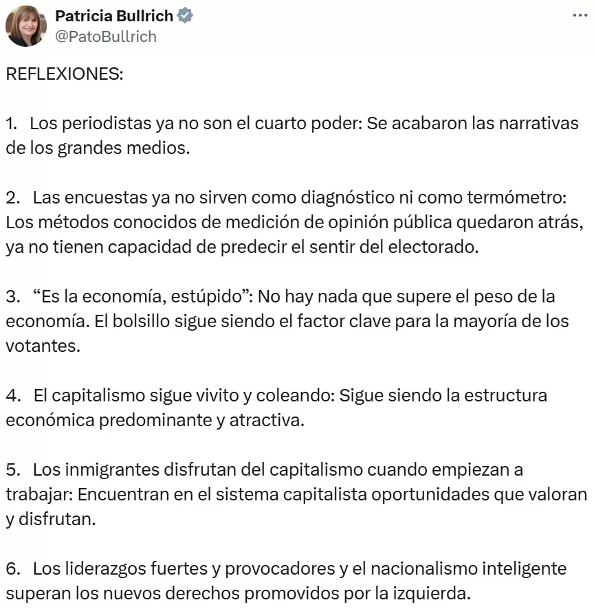 Patricia Bullrich "reflexion" contra la libertad de prensa.