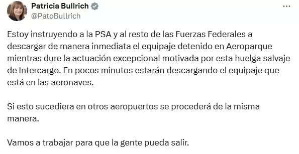 Las fuerzas de seguridad podrn prestar los servicios de rampa en los aeropuertos en caso de medidas de fuerza de los trabajadores de Intercargo.