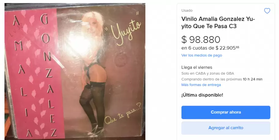 El vinilo de Yuyito se venda a casi 100 mil pesos