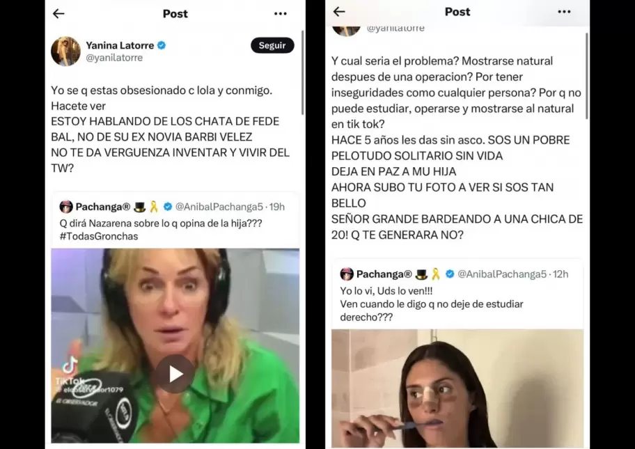 Yanina Latorre responde a Pachano