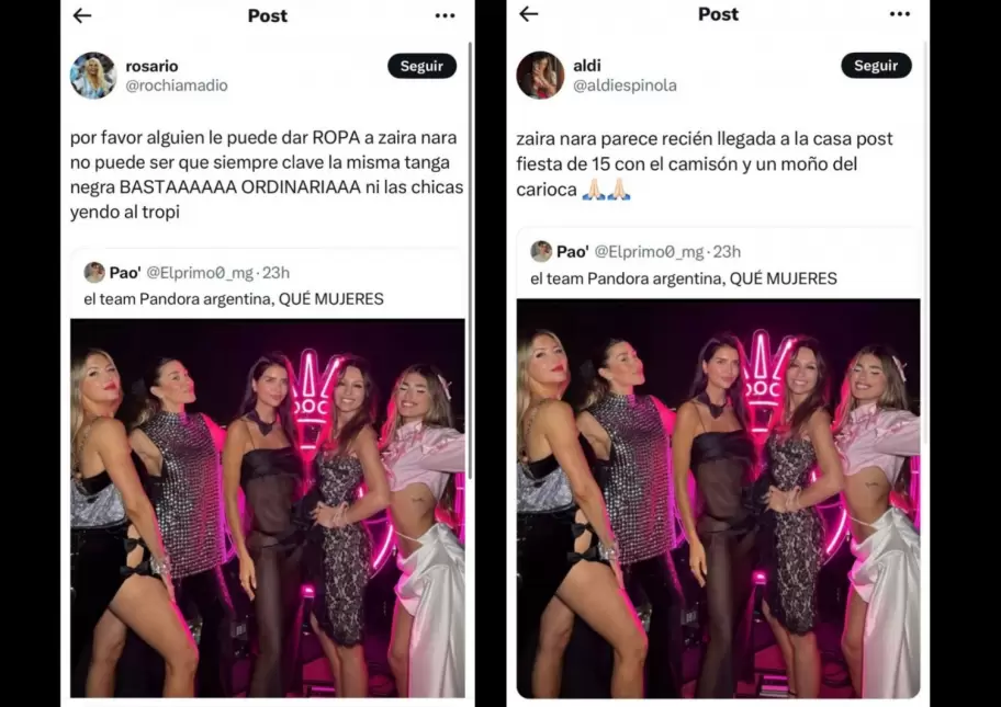 Los usuarios de X no perdonaron a Zaira Nara y la tildaron de "ordinaria"