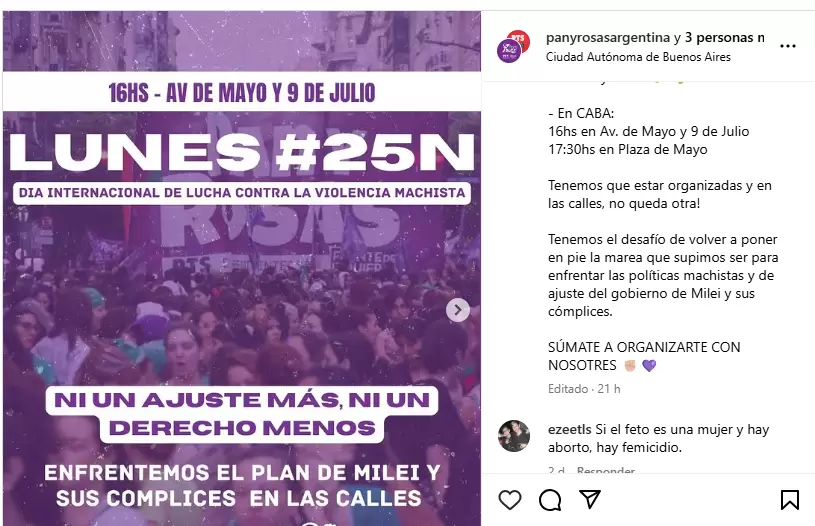 La ciudad portea se tie de morado en el Da Internacional de Lucha contra la Violencia hacia las Mujeres