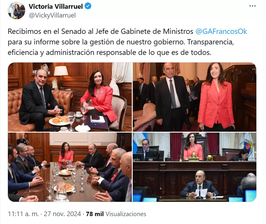 El incendiario tuit de Victoria Villarruel