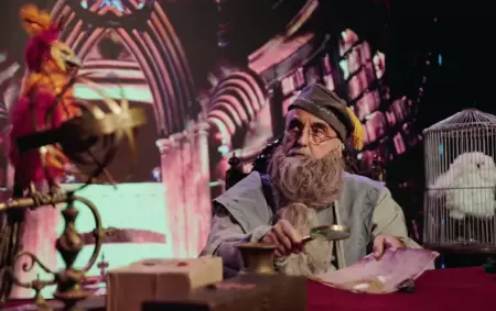 Guillermo Moreno en el papel del profesor Albus Dumbledore.